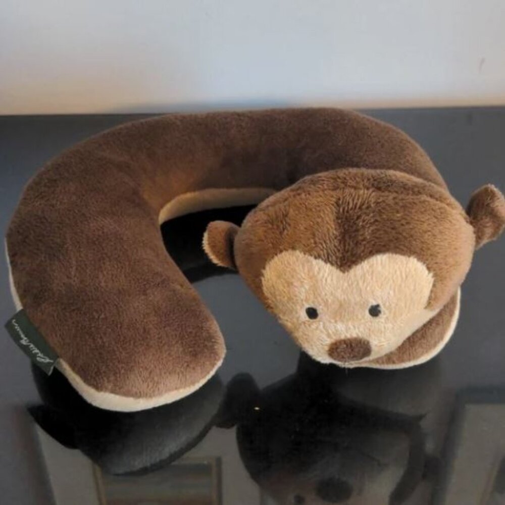 Eddie Bauer Child Kids Monkey Neck Head Rest Car Travel Plane Airplane Bus